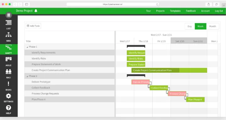 Captura PlanHammer Gantt