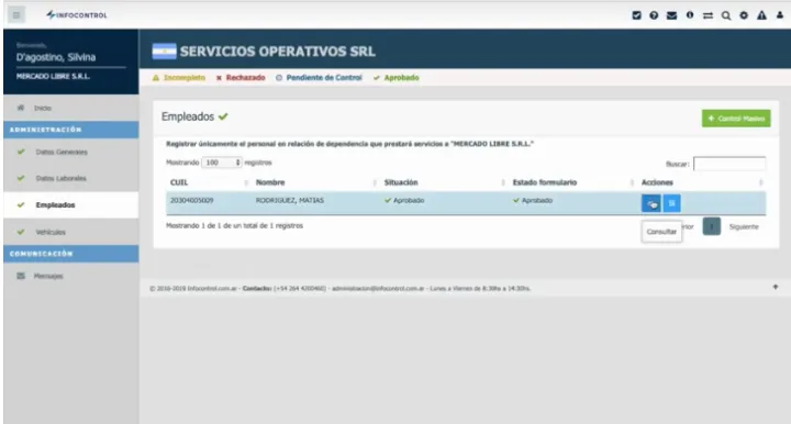 Captura INFOCONTROL