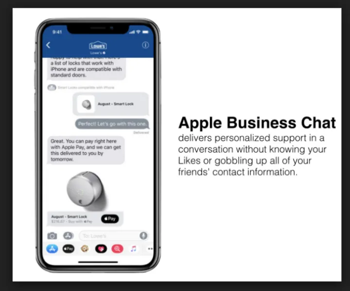 Captura Apple Business Chat