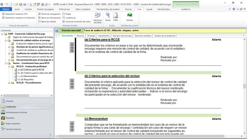 DATEV Control de Calidad