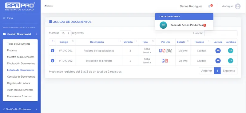 BPMPro Sistema de Calidad