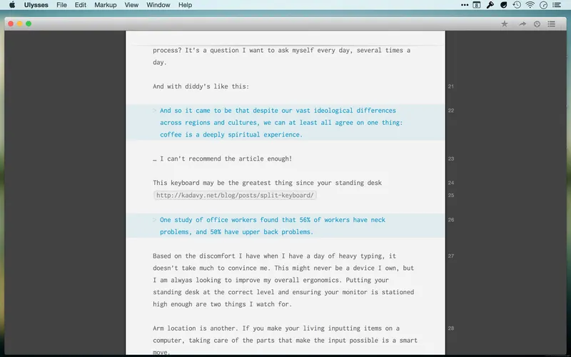 Ulysses Writing App